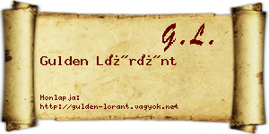 Gulden Lóránt névjegykártya